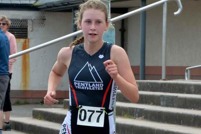 Lauder's Ava Macleod taking part in Sunday's come-and-tri event at Eyemouth