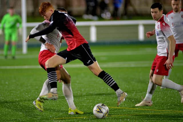 Gregor Nicol on the ball for Gala Fairydean Rovers against Spartans on Friday (Pic: Alwyn Johnston)