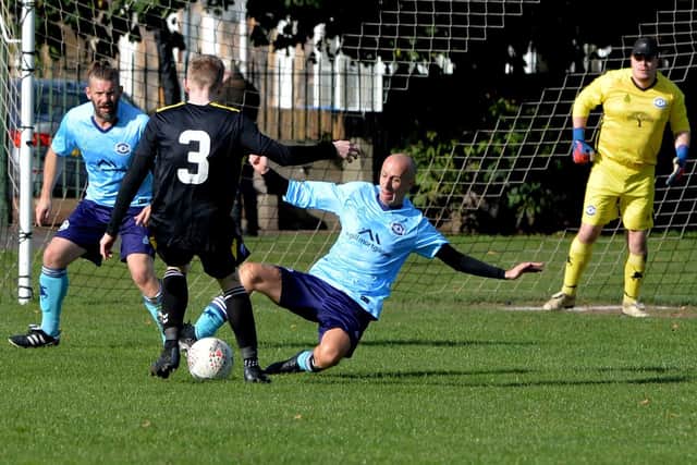 Tweedmouth Rangers' Jordan Crombie on the attack during his side's 2-0 Scottish Amateur Cup first-round win at Gala Hotspur on Saturday (Pic: Alwyn Johnston)