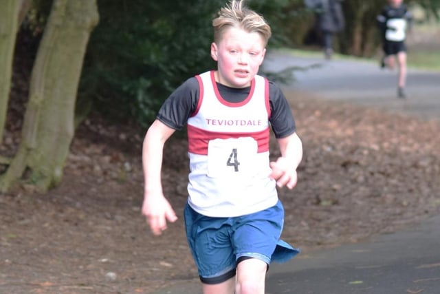 Ivan Watson won the under-11 boys' trophy at Teviotdale Harriers' 2023 club championships at Hawick's Wilton Lodge Park on Saturday