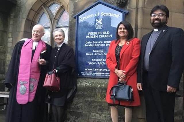 Rev Andrew Anderson and his wife Hazel welcome Rev Aftab Gohar and his wife Samina to Tweeddale.
