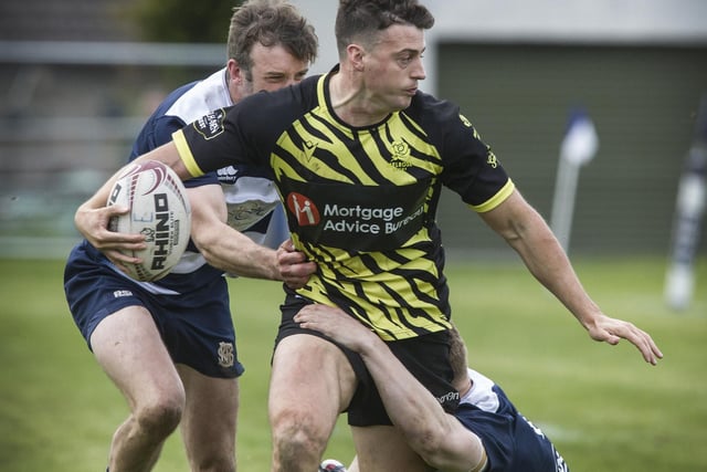 Melrosian Donald Crawford in action for his home-town team against Selkirk in the final at Earlston Sevens