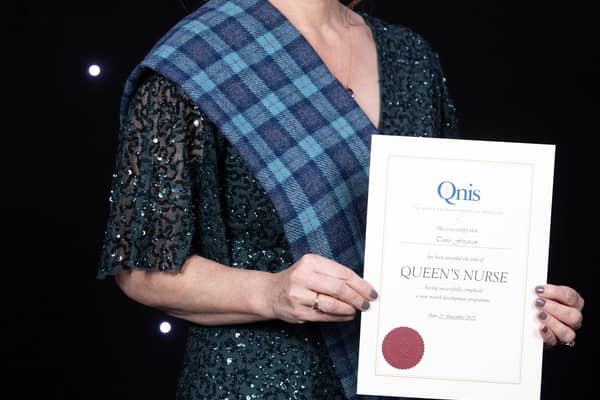 Tania Ferguson with her Queen's Nurse Award. Photo: Lesley Martin.