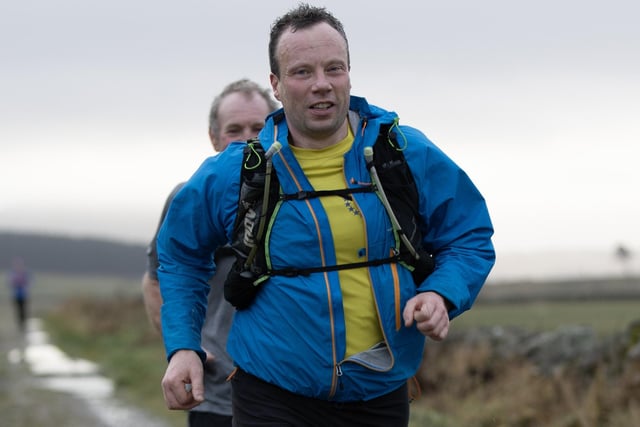 A runner taking part in Lauderdale Limpers and Gala Harriers' social outing from Tweedbank to Lauder on Tuesday