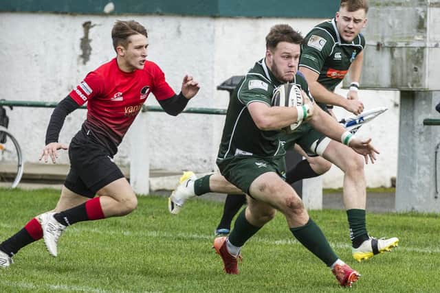 Andrew Mitchell on the charge for Hawick versus Glasgow Hawks at the weekend (Pic: Bill McBurnie)