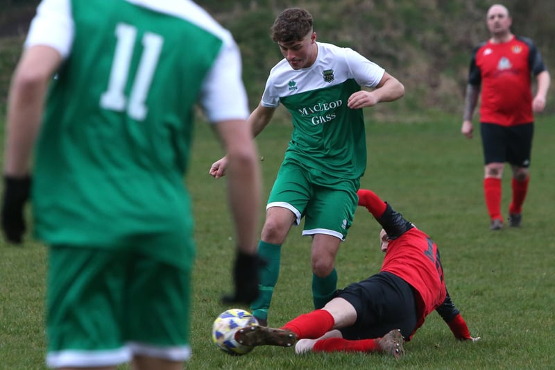 Newtown winning 3-1 at home to Hawick Legion on Saturday in the Border Amateur Football Association's A division (Photo: Steve Cox)