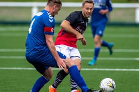 Danny Galbraith in action for Gala Fairydean Rovers during their Scottish Cup first-round knockout at home to Sauchie Juniors last September (Pic: Thomas Brown)