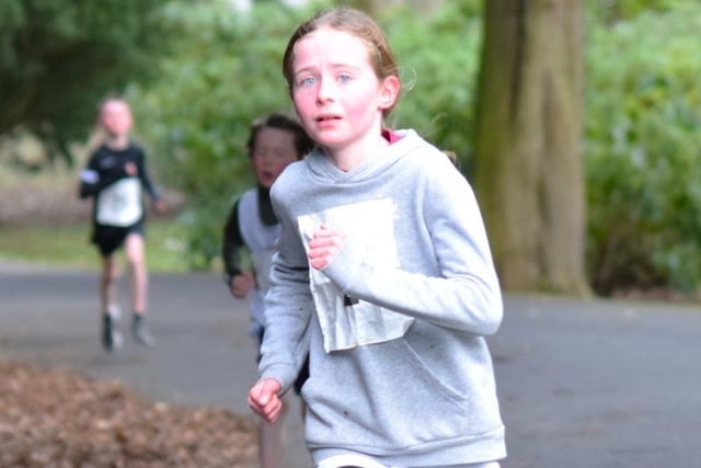 Rosa Mabon won the under-11 girls' Taylor Trophy at Teviotdale Harriers' 2023 club championships at Hawick's Wilton Lodge Park on Saturday