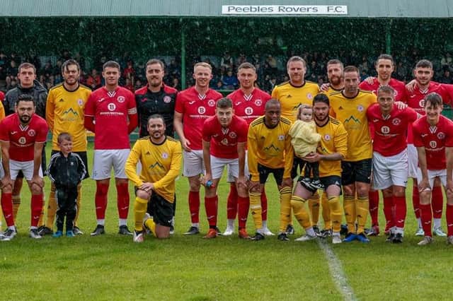 Some of the players involved in Friday night's fundraiser at Peebles Rovers (Photo: Pete Birrell)