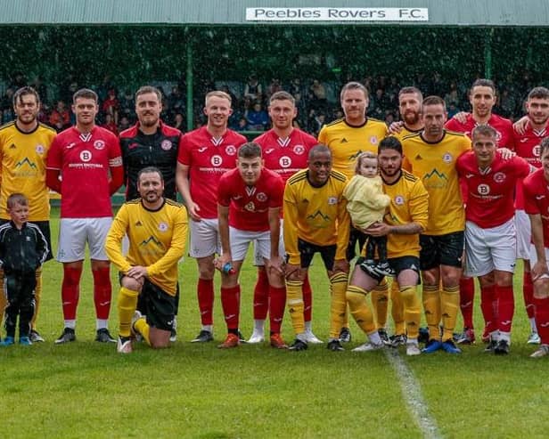 Some of the players involved in Friday night's fundraiser at Peebles Rovers (Photo: Pete Birrell)