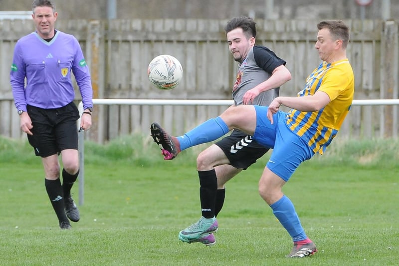 Selkirk Victoria winning 4-2 at home at Yarrow Park to Lauder on Saturday in the Border Amateur Football Association's B division (Photo: Grant Kinghorn)