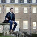Hugo Burge at Marchmont House, with his dog Finn. Photo: Colin Hattersley.