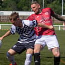 Gala Fairydean Rovers' Martin Scott challenging for the ball against East Stirlingshire on Saturday (Photo: Thomas Brown)
