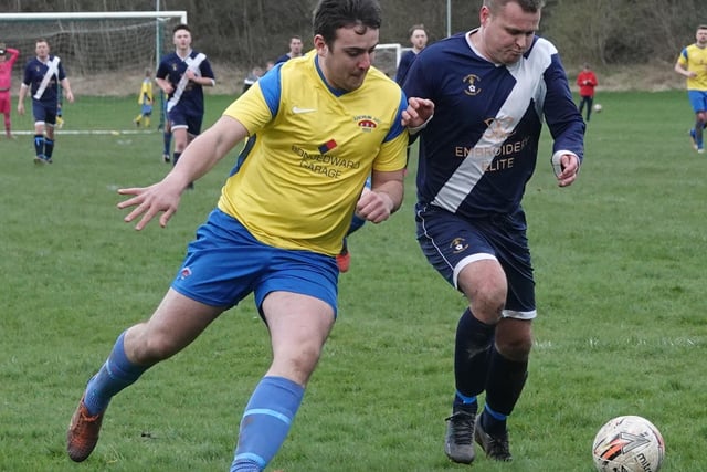 Jed Legion drawing 2-2 at home to Ancrum in this year's Beveridge Cup quarter-finals on Saturday prior to their 3-0 penalty shootout knockout (Photo: Bernie Gajos)