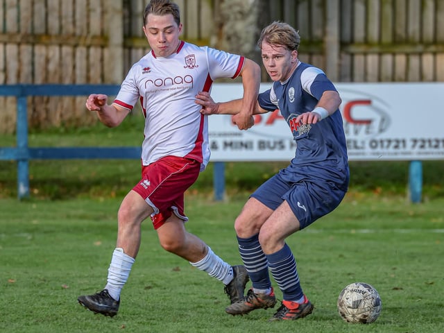 Vale of Leithen losing 3-2 at home to Tynecastle at Victoria Park in Innerleithen on Saturday (Photo: Hilary Isaac)