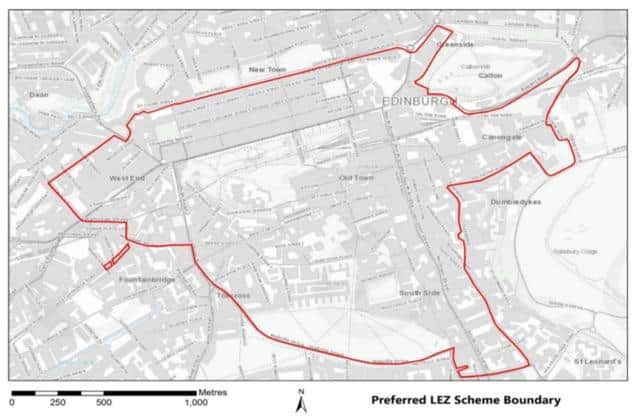 A map of Edinburgh's proposed LEZ