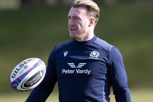 Stuart Hogg during a Scotland rugby training session this week at the Oriam in Edinburgh (Photo by Craig Williamson/SNS Group/SRU)
