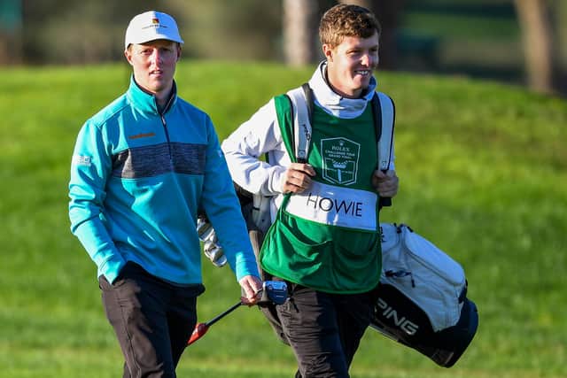 Craig Howie, left, with brother Darren as a caddie, during the Rolex Challenge Tour's grand final at T-Golf and Country Club in Mallorca in November (Photo by Octavio Passos/Getty Images)