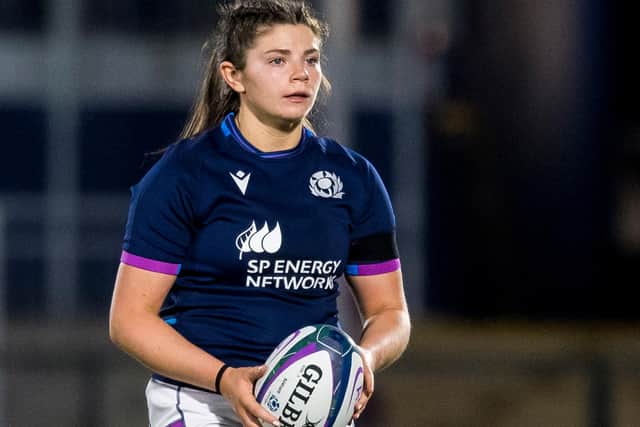 Lisa Thomson playing for Scotland against Japan in November in Edinburgh (Photo by Ross Parker/SNS Group/SRU)