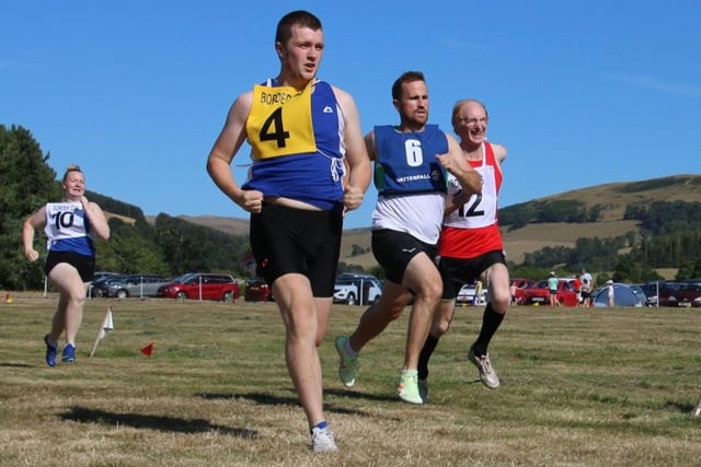 From left, Tommy Beck, Michael Turnbull and Jimmy Fleming competing at Morebattle
