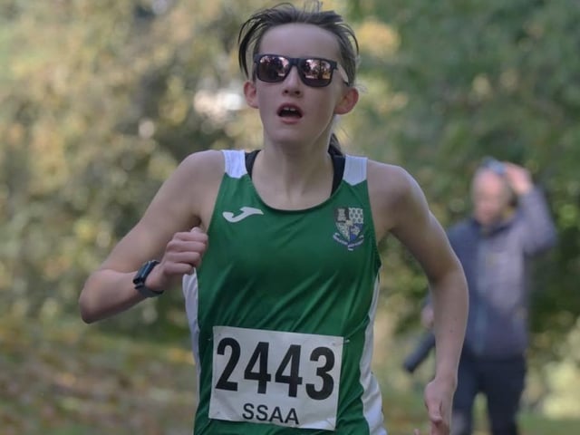 Molly Trewartha at 2026’s Scottish Schools Athletics Association road-race championships, held in Fife this month (Photo: Neil Renton)