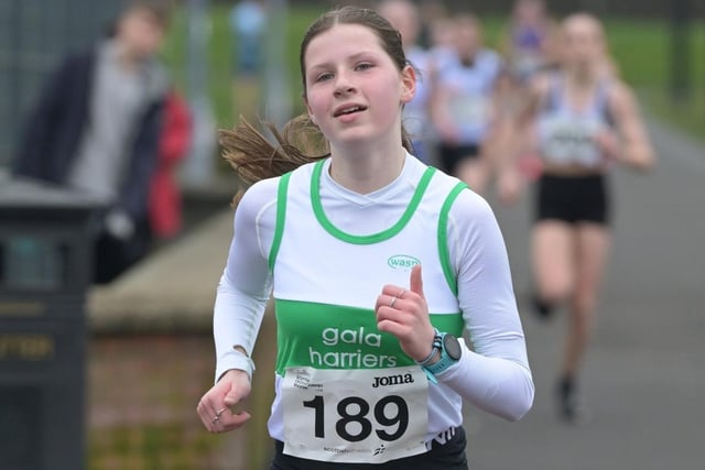 Gala Harriers' Kacie Brown was 32nd under-15 girl in 16:14 at Sunday's Scottish Athletics young athletes' road races at Greenock