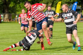 Peebles on the attack against Dumfries Saints at the Gytes on Saturday (Pic: Stephen Mathison)