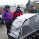 Josh Wood, Bikeability Scotland Coordinator with trainees Mags Powell, Maxine Easey and Donald McPhillimy..
