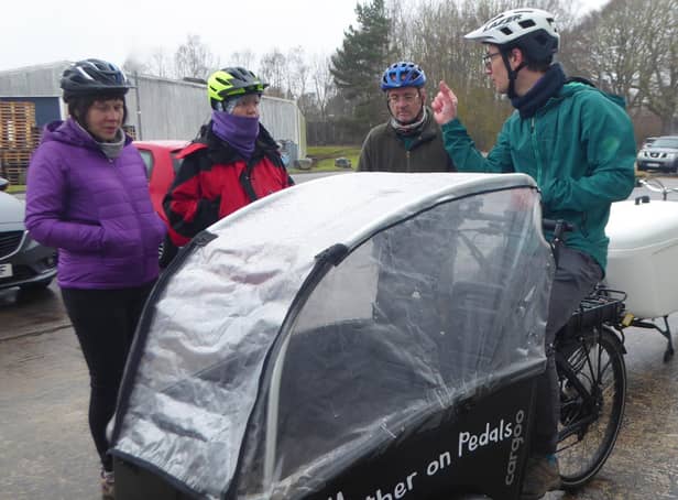 Josh Wood, Bikeability Scotland Coordinator with trainees Mags Powell, Maxine Easey and Donald McPhillimy..