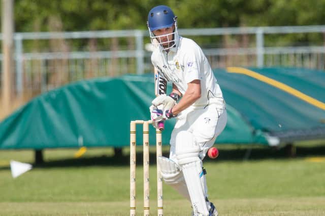Morgan Tait batting for Hawick and Wilton against Dunfermline and Carnegie at the weekend (Pic: Bill McBurnie)