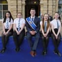 Kelso Laddie Andrew Thomson with lady bussers  Lily Currie and Skye Ayton (Edenside) and Mia Aldred and Paige Nairn (Broomlands).