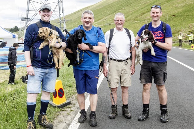 Allie Pretswell, Mark Wright, Richard Bell and Ivor Pearce walked from Hawick to Mosspaul to support the riders.