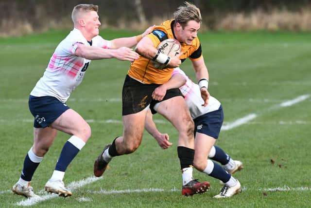 Selkirk attempting to halt a Currie attack (Photo: Ian Gidney)