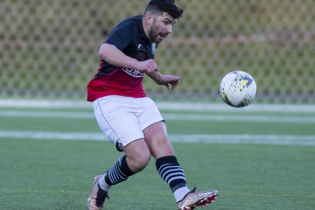 Midfielder Kyle Wilkie in action for Gala Fairydean Rovers during their 1-0 win at home to Cumbernauld Colts at Netherdale on Saturday (Photo: Thomas Brown)