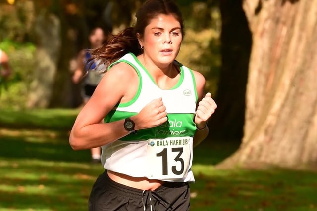 Gala Harrier Lucy Brownlee competing at Scottish Athletics' east district cross-country league meeting at Kirkcaldy on Saturday