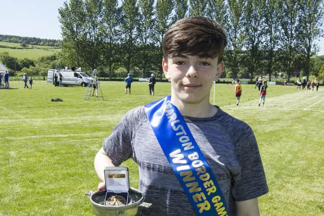 Ramsay Blair from Lasswade AC, winner of the 90m youth handicap (all pictures by Bill McBurnie)