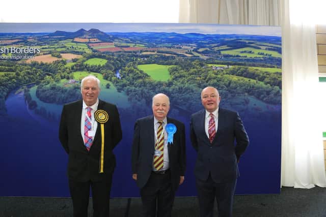Mid Berwickshire Councillors Donald Moffat (SNP); John Greenwell (Con) and Mark Rowley (Con).