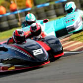 Steve Kershaw and Ryan Charlwood in action at East Fortune Racing Circuit's inaugural Scottish Sidecar Festival (Pic: Mark Walters)