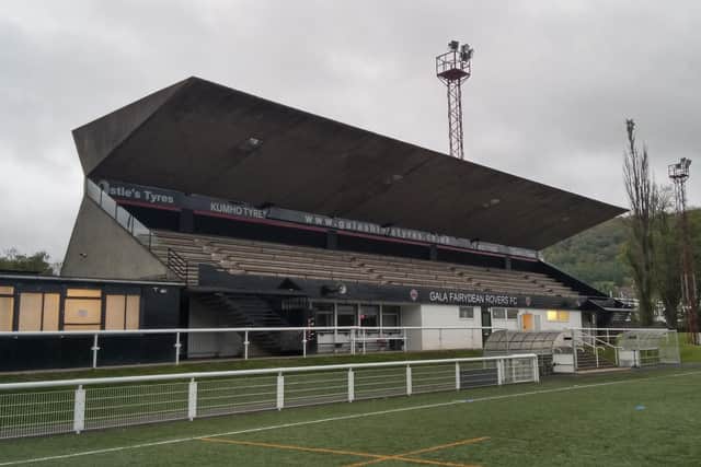Gala Fairydean Rovers' main stand at their Netherdale ground (Photo: Scottish Borders Council)
