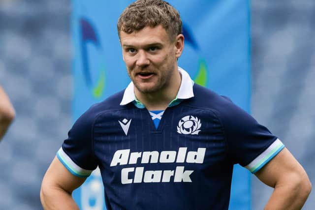 Darcy Graham during a Scotland training session at Murrayfield Stadium in Edinburgh on Friday (Photo by Craig Williamson/SNS Group/SRU)