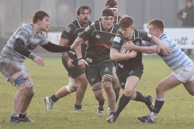 Hawick attacking in numbers during their 41-0 home victory against Edinburgh Academical on Saturday (Photo: Malcolm Grant)