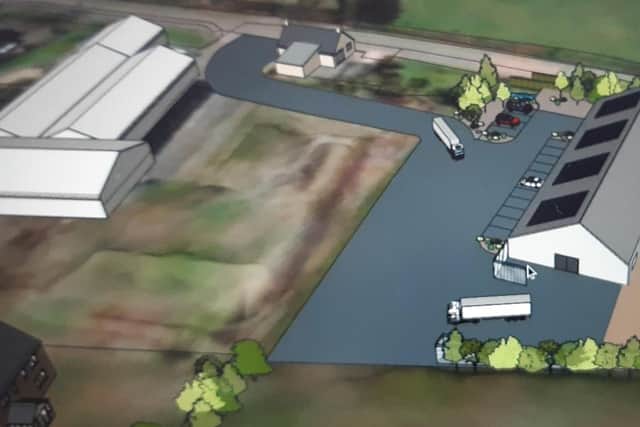 The proposed new workshop at Duns Road.