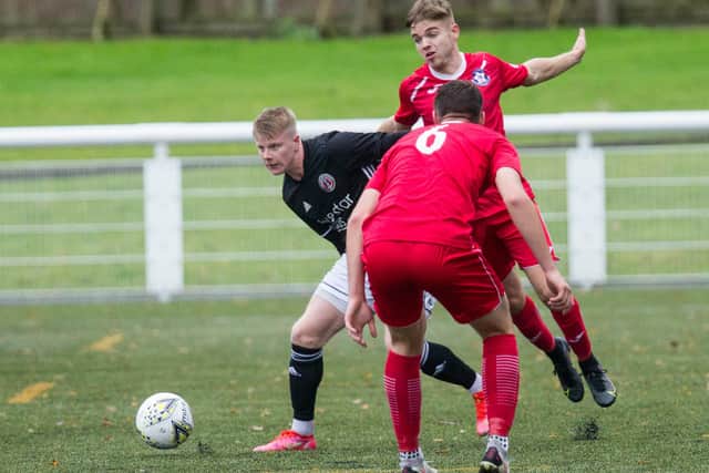 Calum Hall playing for Gala Fairydean Rovers against Civil Service Strollers (Photo: Bill McBurnie)