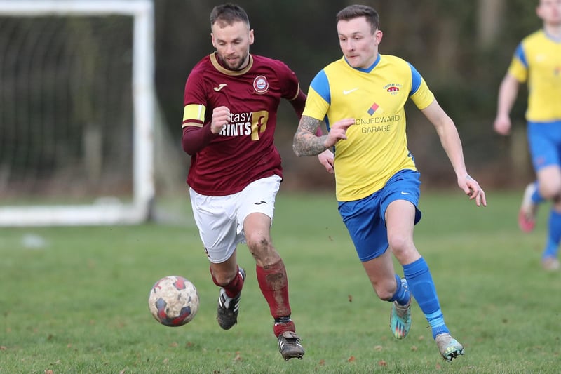 Ancrum drawing 3-3 at home to Eyemouth United Amateurs on Saturday in the Border Amateur Football Association's B division (Pic: Brian Sutherland)