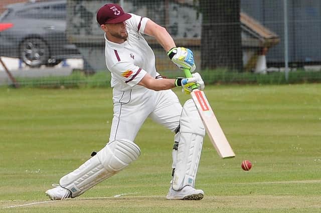Michael Fenton batting during Selkirk's three-wicket home loss to Tranent and Preston Village on Saturday (Pic: Grant Kinghorn)