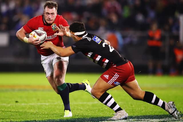 Stuart Hogg during the match between the New Zealand Provincial Barbarians and the British and Irish Lions at Toll Stadium on June 3, 2017, in Whangarei, New Zealand  (Photo by Hannah Peters/Getty Images)