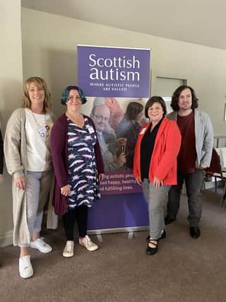 From left: Pauline Charles (Borders Additional Needs Group), George Watts (event speaker), Charlene Tait (deputy CEO, Scottish Autism) and Dean Beadle (event speaker).