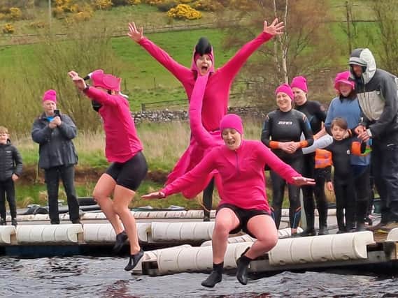 Team members at Duns Community Nursery are tickled pink to join in the Dook.
