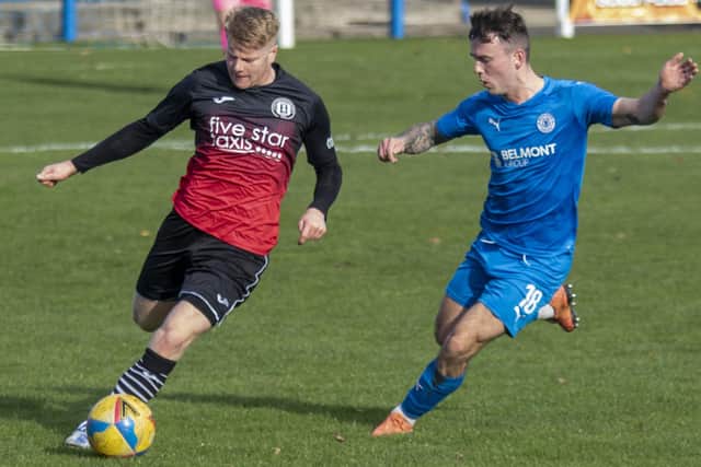Calum Hall on the ball for Gala Fairydean Rovers against Musselburgh Athletic at the weekend (Pic: Thomas Brown)