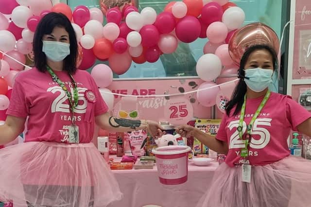 Asda workers in Galashiels have been raising money for the Tickled Pink charity for 25 years.